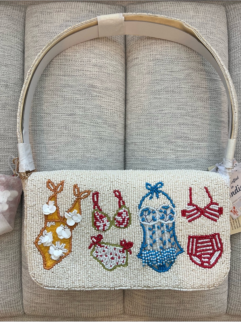 NWT Viral Handcrafted Beaded Bikini Swimwear Shoulder Bag